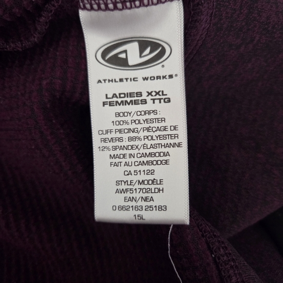 Athletic Works Purple Utility Jacket Full-Zip Fleece Size XXL - Picture 4 of 7